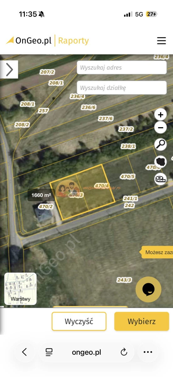 Działki budowlane 8 ar – Klepaczka, 15 min od Częstochowy