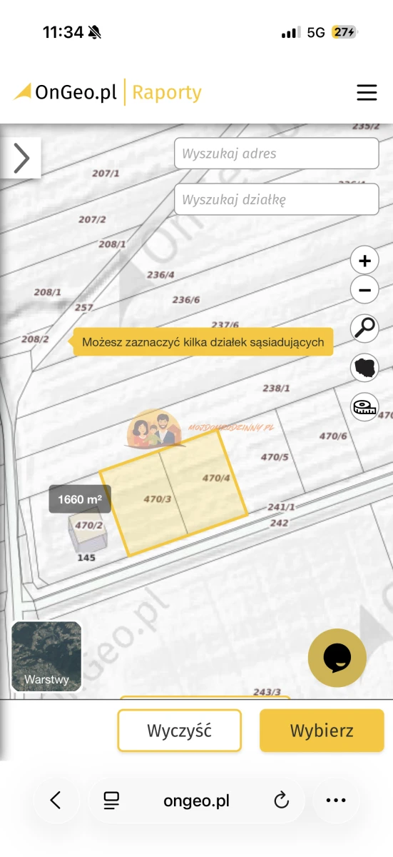 Działki budowlane 8 ar – Klepaczka, 15 min od Częstochowy